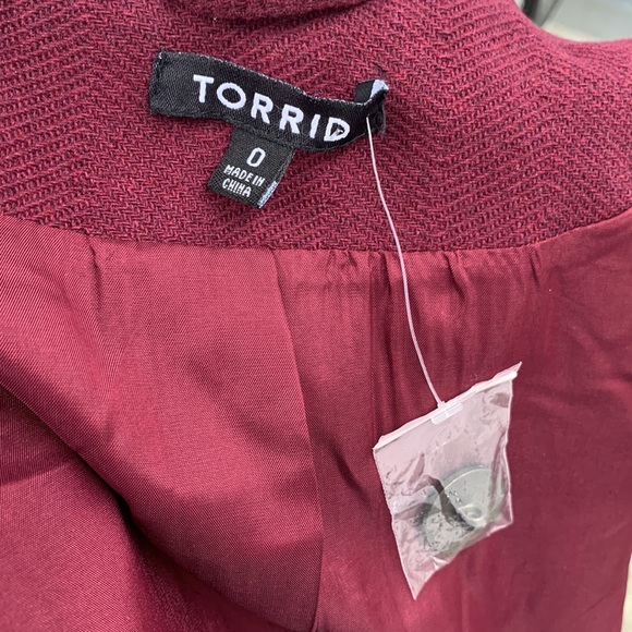 Torrid Burgundy Wool Blend Military Coat NWOT - Picture 13 of 16